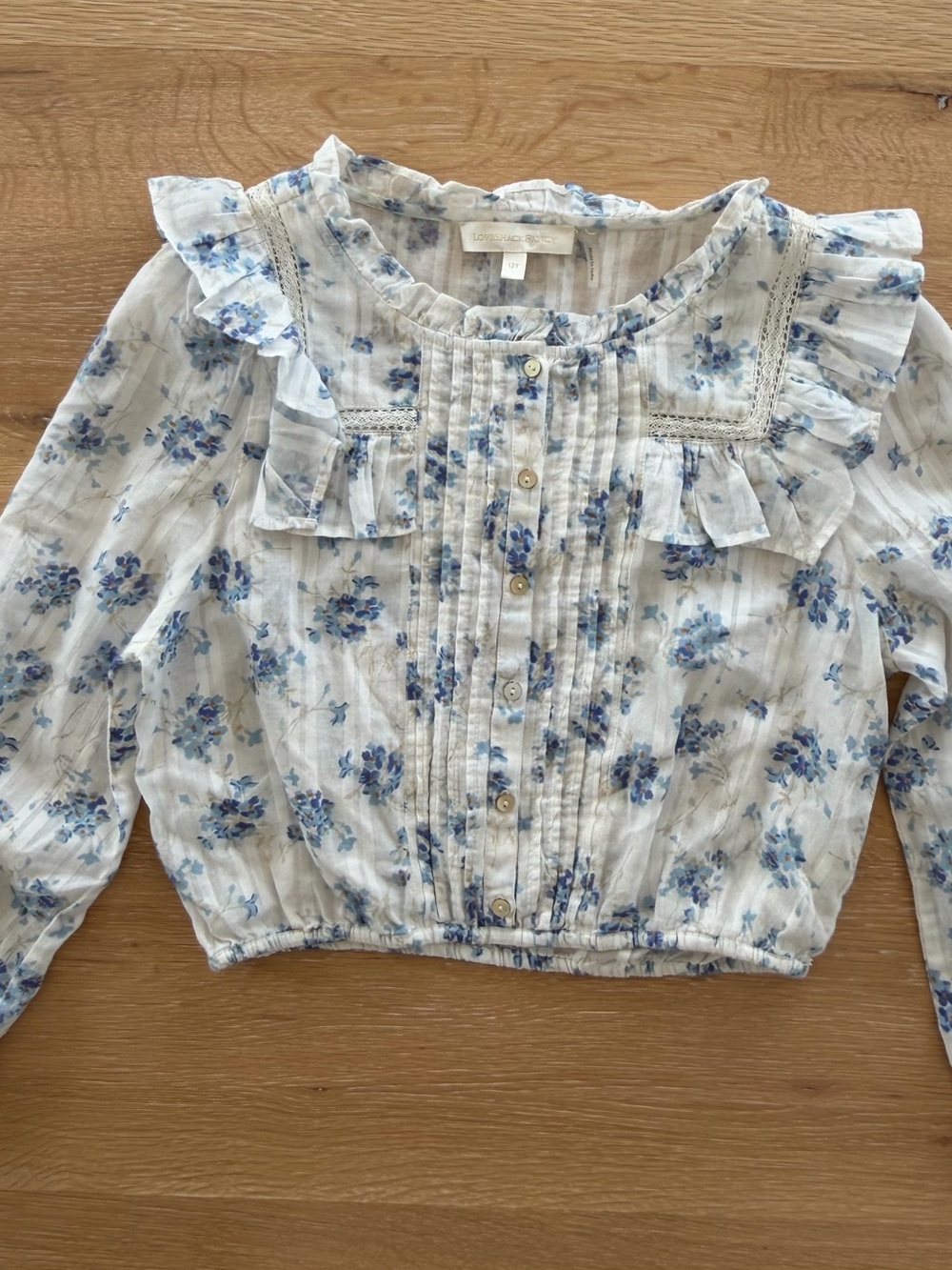 LoveShackFancy 
Blue Floral Ruffle Two-Piece Set - Picture 2 of 5